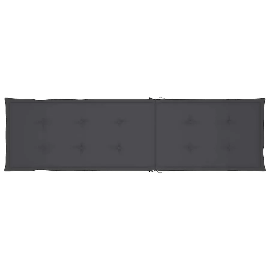 Chaise longue d'extérieur repose-pied et coussin Acacia solide - 8
