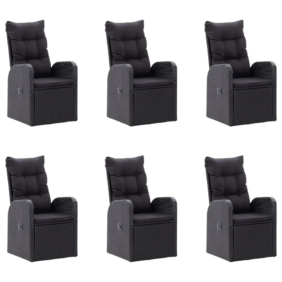 Ensemble à manger de jardin 7 pcs Noir - 6