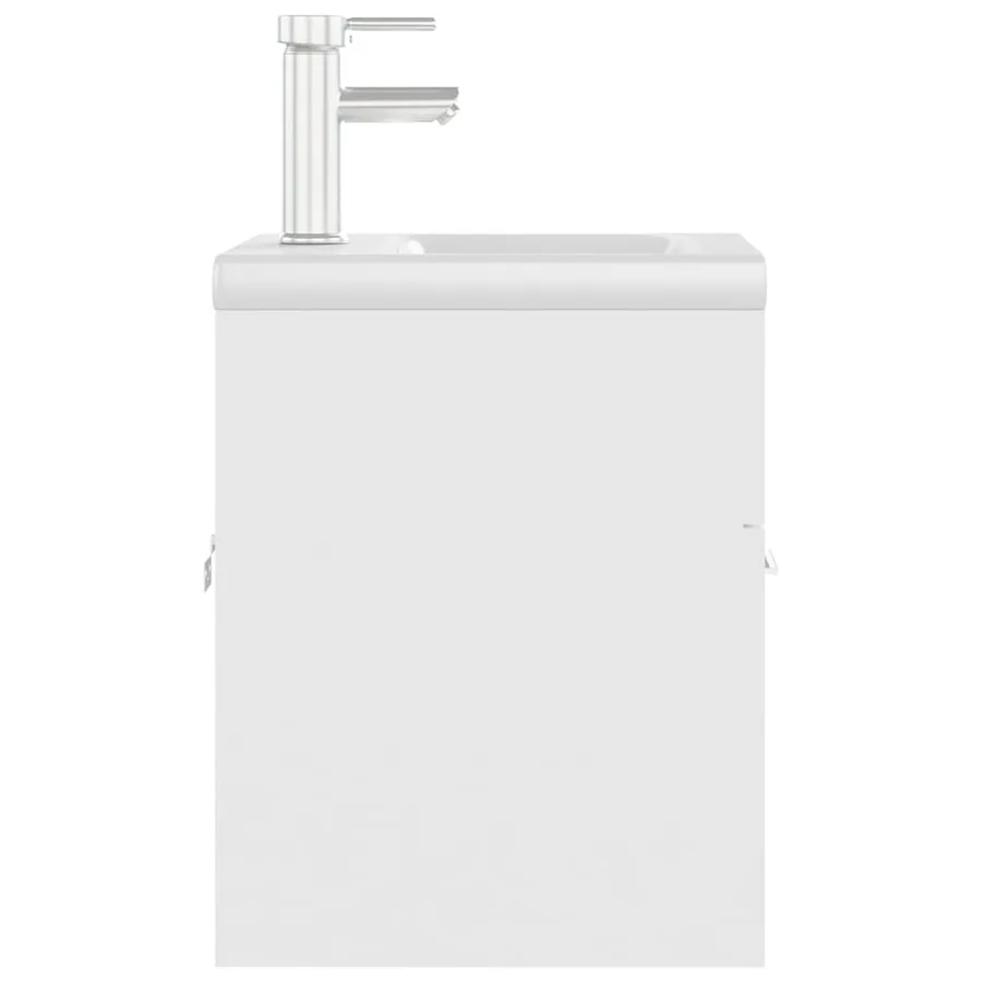 Armoire d'évier avec lavabo intégré Blanc Bois d'ingénierie - 6