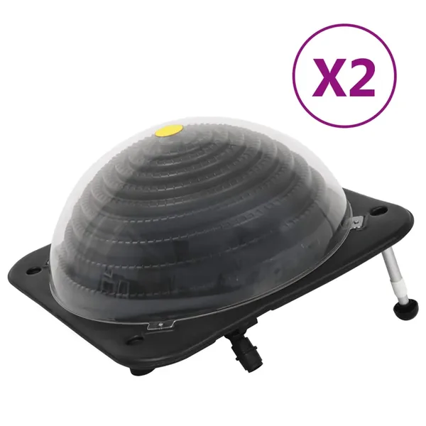 Chauffage solaire de piscine 2 pcs 75x75x36 cm PEHD Aluminium