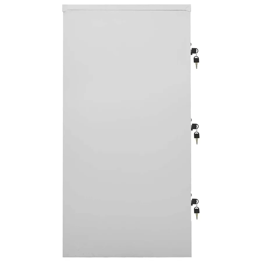 Armoires à casiers 2 pcs Gris clair et rouge 90x45x92,5cm Acier - 4