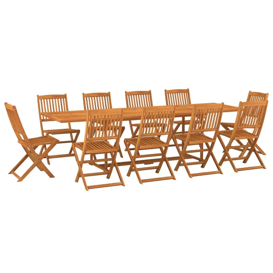 Ensemble à manger de jardin 11 pcs 280x90x75 cm bois d'acacia - 2