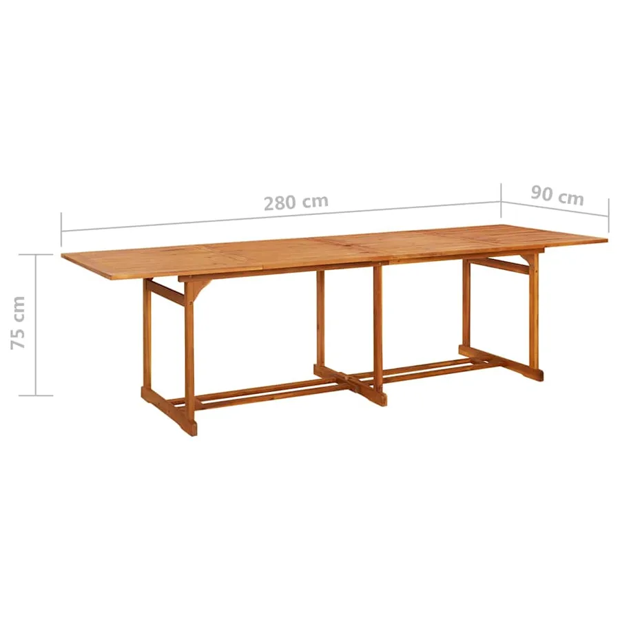 Ensemble à manger de jardin 11 pcs 280x90x75 cm bois d'acacia - 12