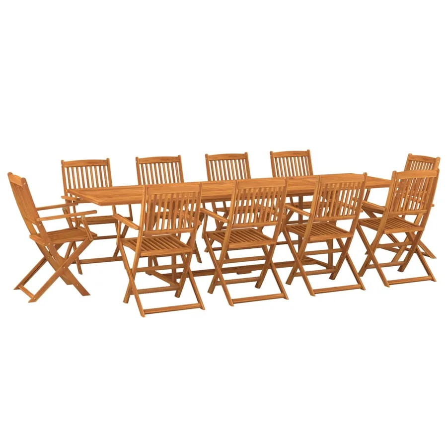 Ensemble à manger de jardin 11 pcs 280x90x75 cm bois d'acacia - 2