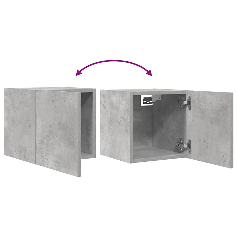 Meuble TV mural Gris béton 30,5x30x30 cm - 7