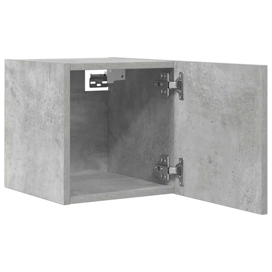 Meuble TV mural Gris béton 30,5x30x30 cm - 8