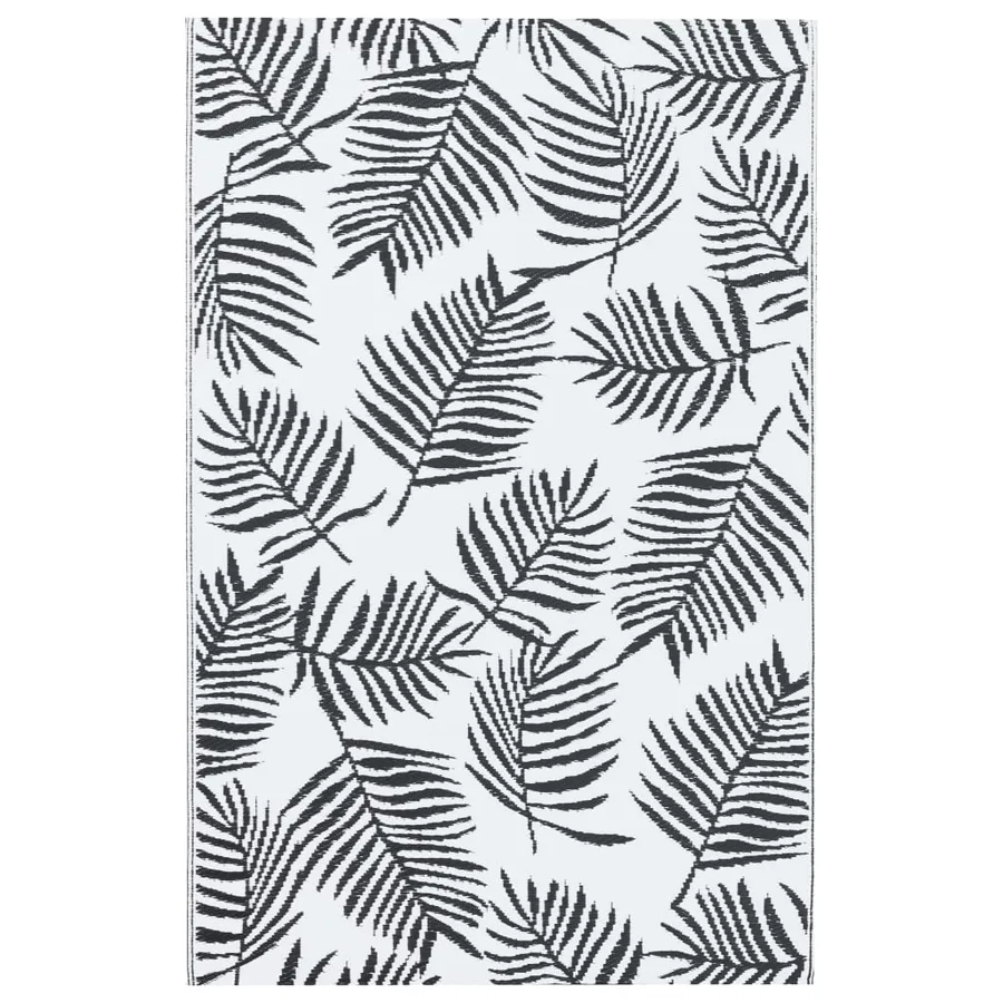 Tapis d'extérieur ARAKIL Blanc et noir 160x230 cm PP - 2
