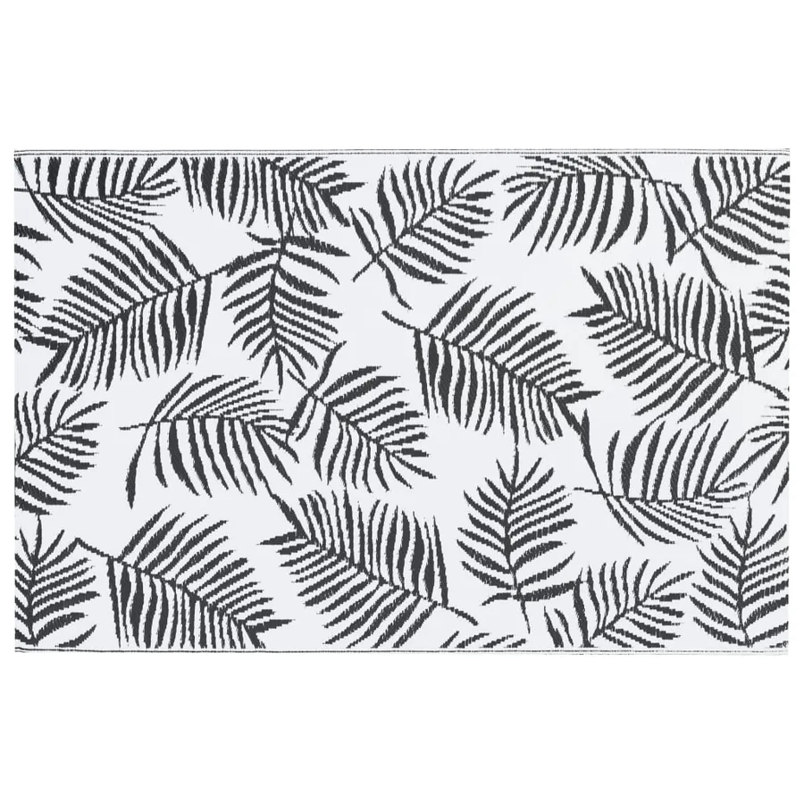 Tapis d'extérieur ARAKIL Blanc et noir 160x230 cm PP - 3