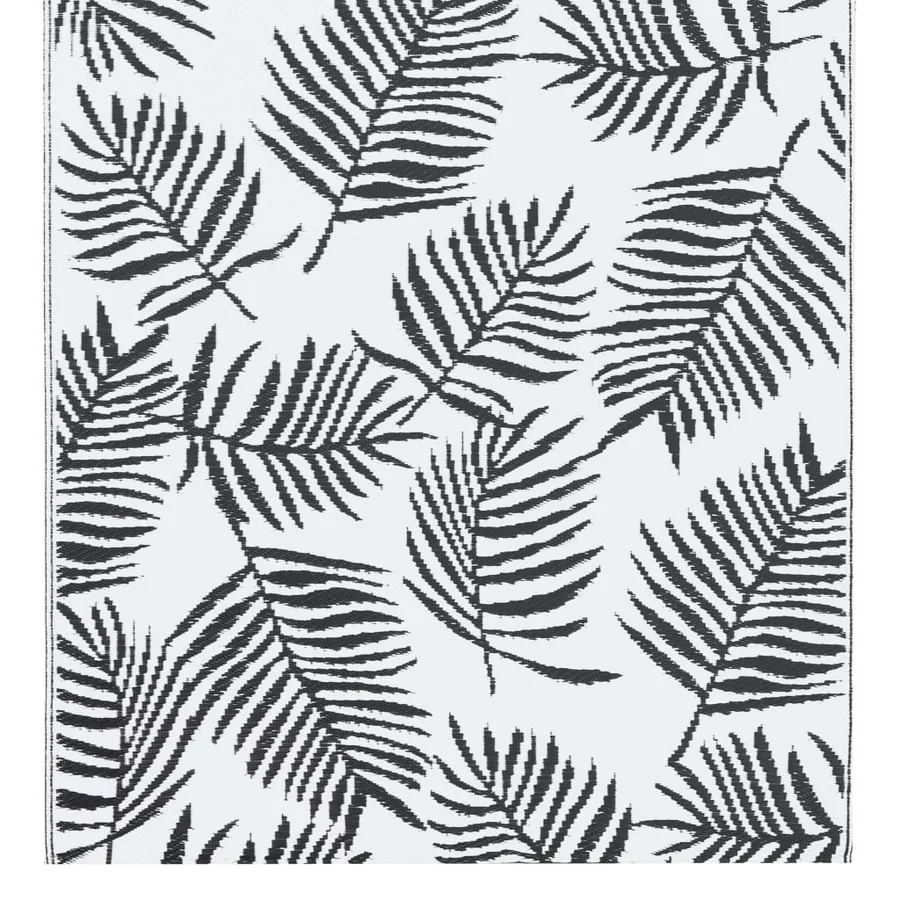Tapis d'extérieur ARAKIL Blanc et noir 160x230 cm PP - 4