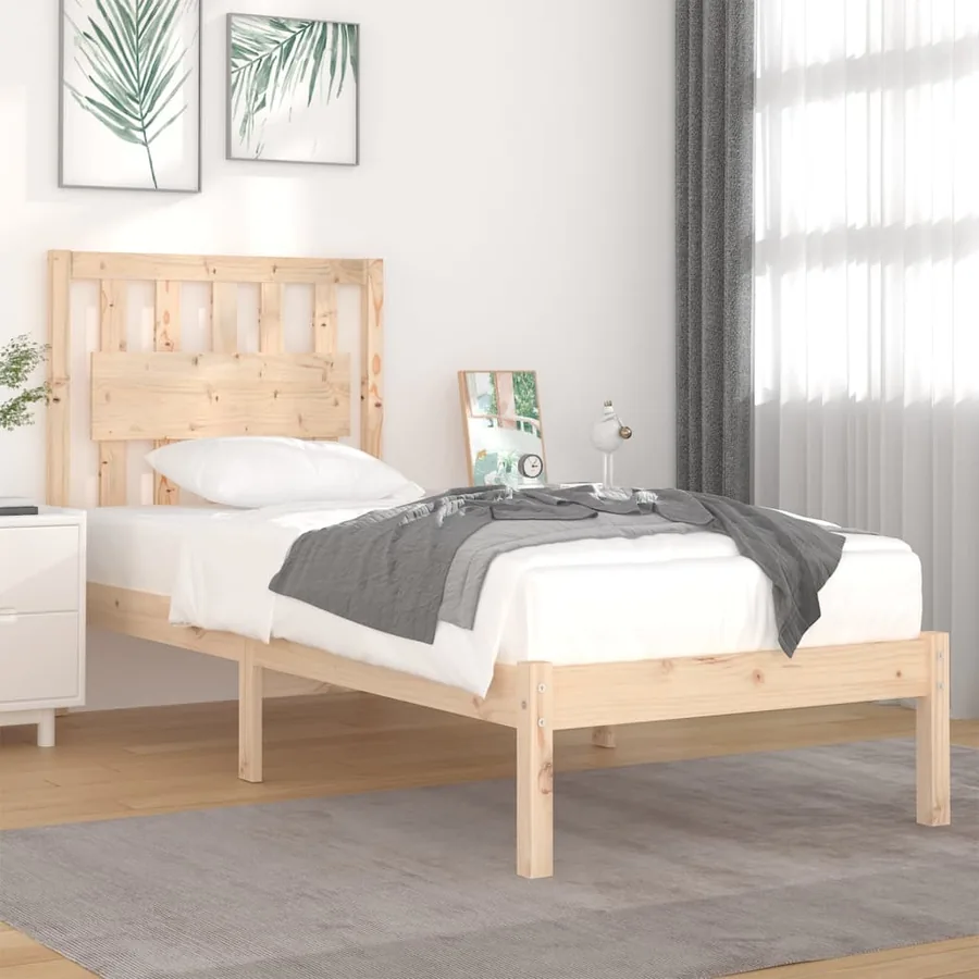 Cadre de lit sans matelas bois massif 90x200 cm