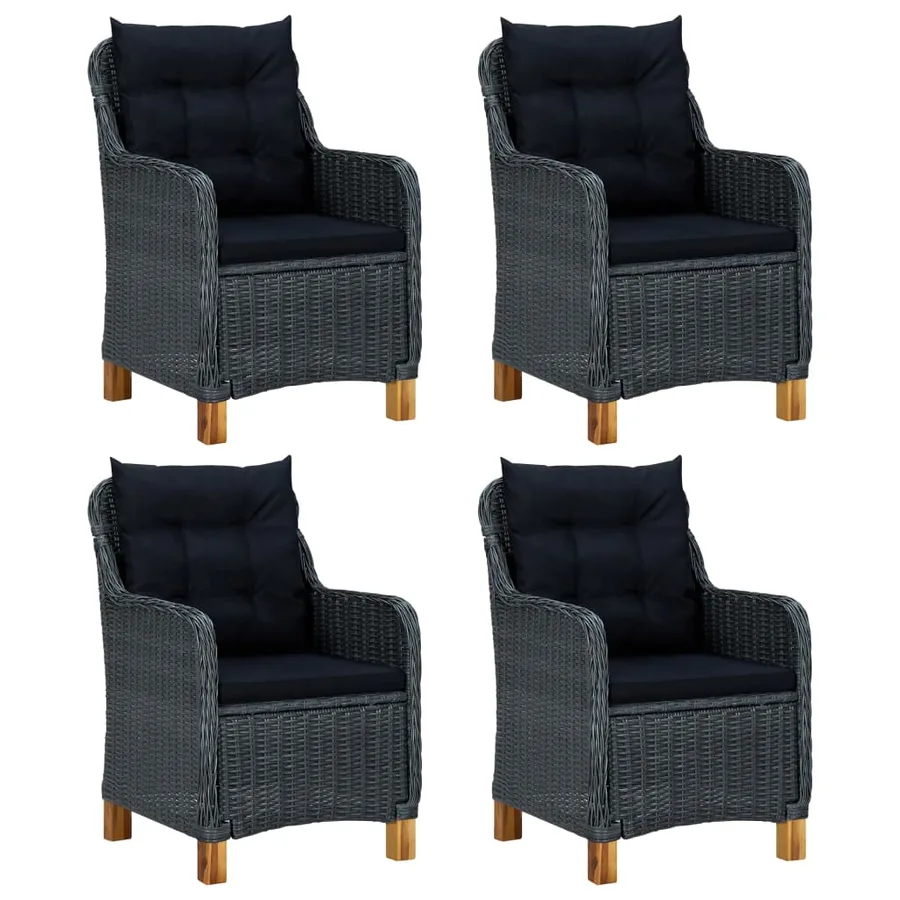 Ensemble à manger de jardin 5 pcs Gris foncé - 5