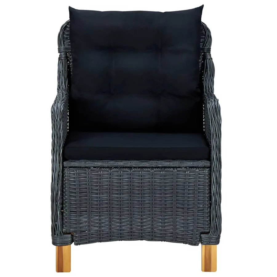 Ensemble à manger de jardin 5 pcs Gris foncé - 8
