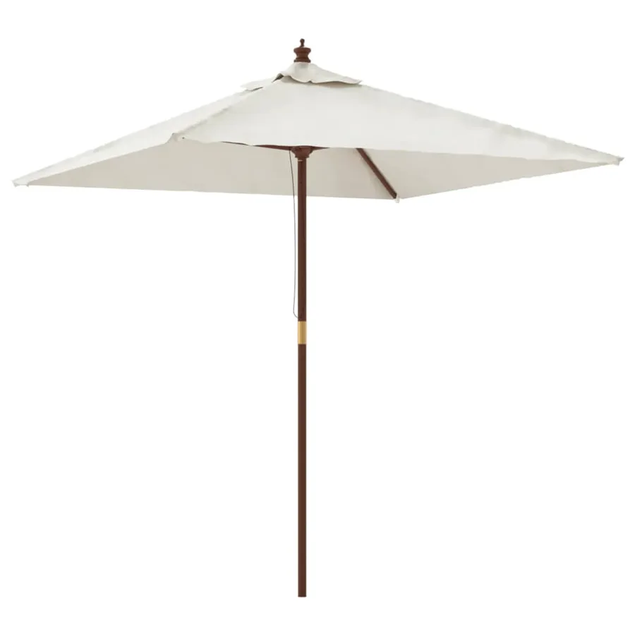 Parasol de jardin avec mât en bois sable 198x198x231 cm - 2