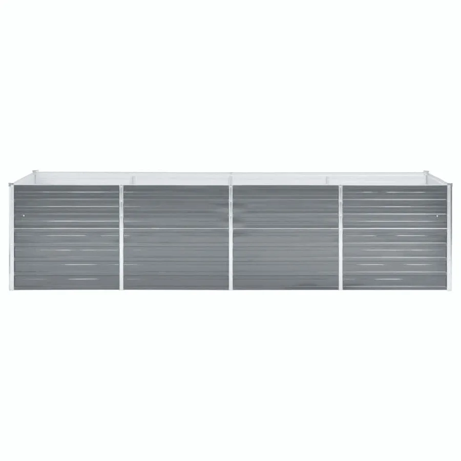 Lit surélevé de jardin Acier galvanisé 320x80x77 cm Gris - 3