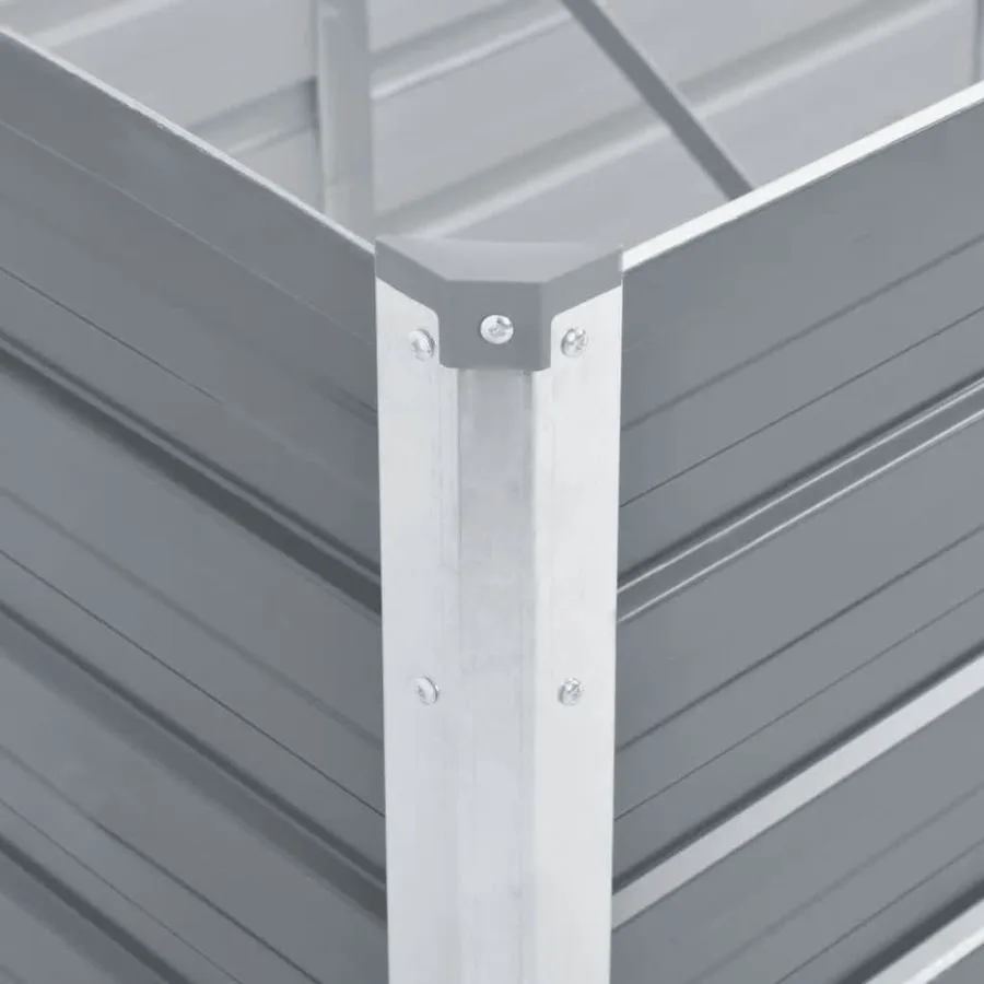 Lit surélevé de jardin Acier galvanisé 320x80x77 cm Gris - 6