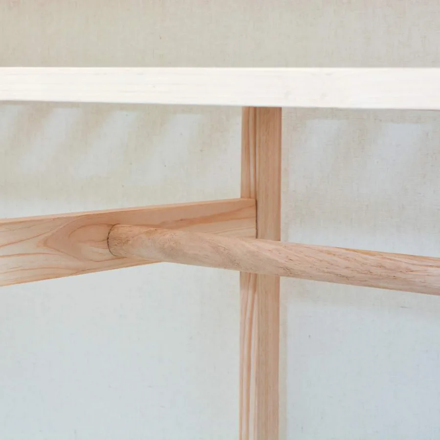 Garde-robe en tissu et bois de pin 110x40x170 cm - 5