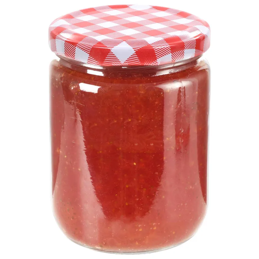48 pcs Pots à confiture Couvercle blanc et rouge Verre 230 ml - 3
