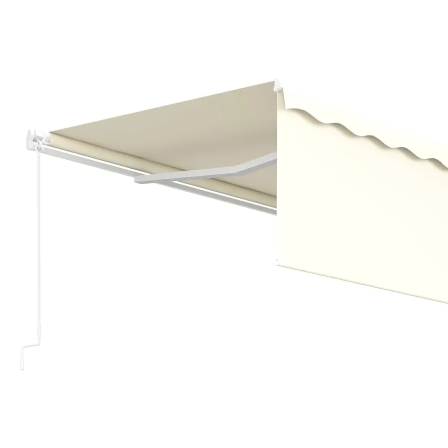 Auvent rétractable manuel avec store 5x3 m Crème - 4