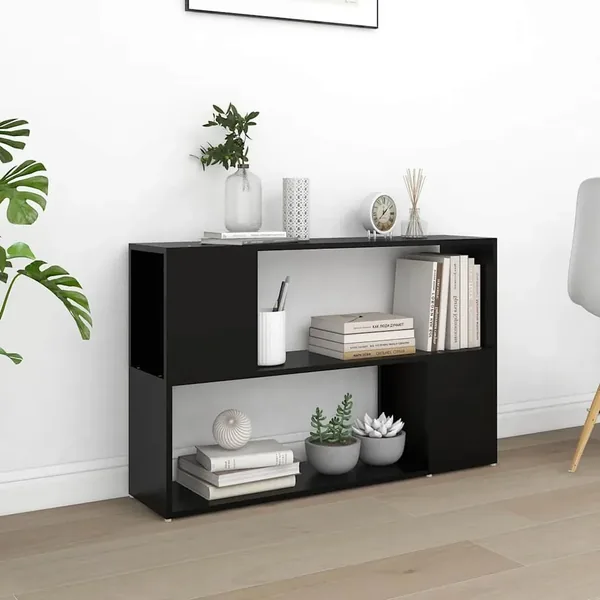 Bibliothèque Noir 100x24x63 cm Bois d'ingénierie