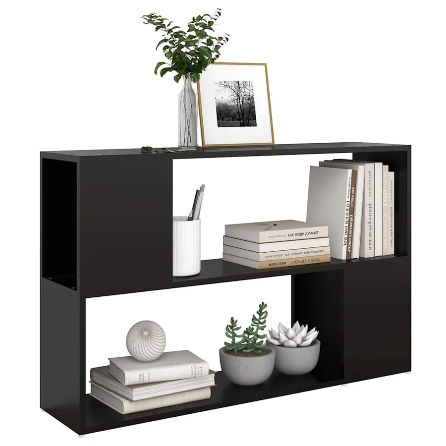 Bibliothèque Noir 100x24x63 cm Bois d'ingénierie - 5