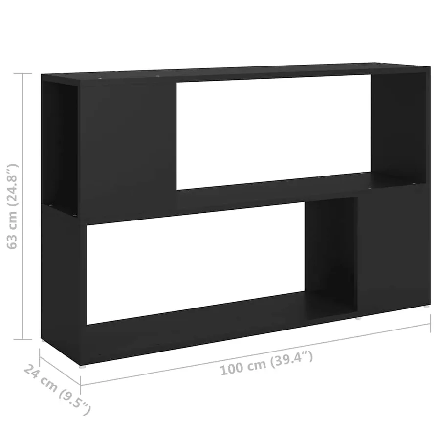 Bibliothèque Noir 100x24x63 cm Bois d'ingénierie - 7