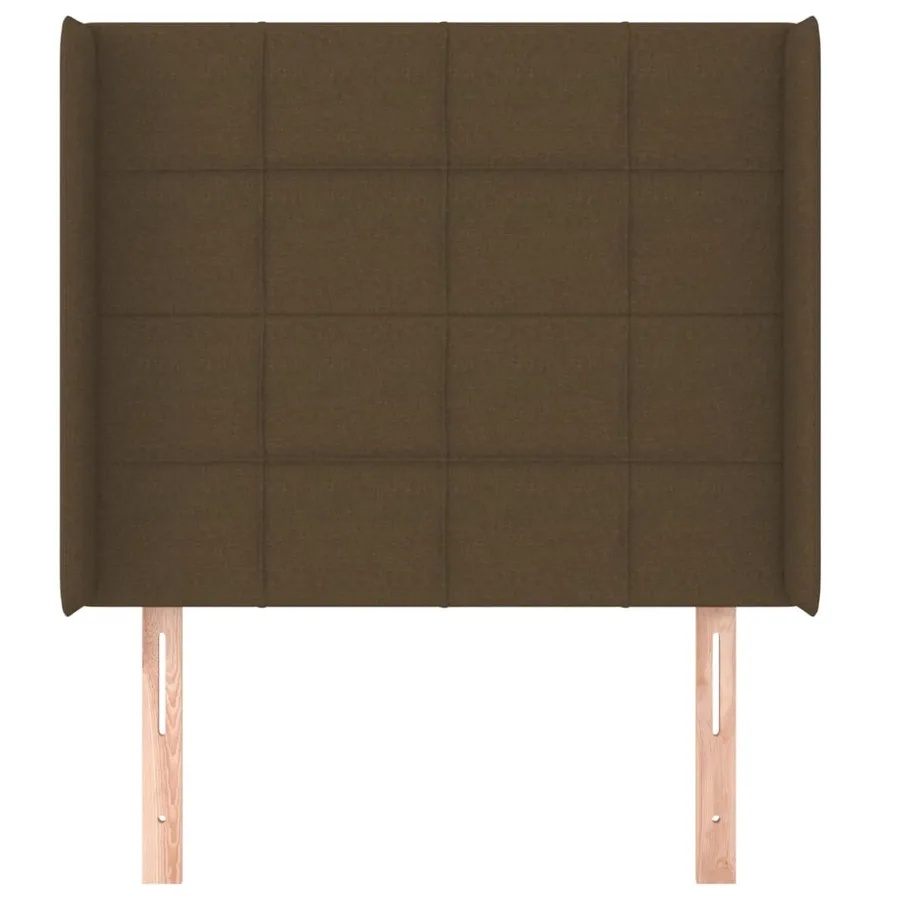 Tête de lit avec oreilles Marron foncé 93x16x118/128 cm Tissu - 3