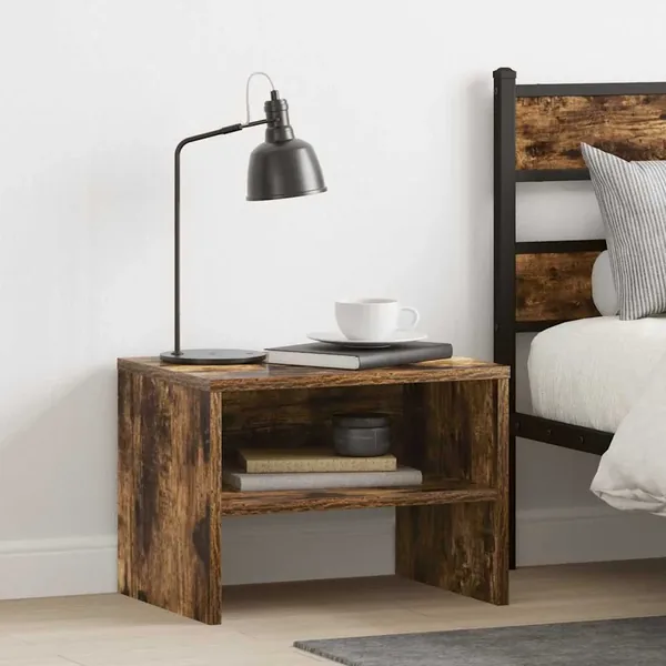 Table de chevet Chêne fumé 40x30x30 cm Bois d'ingénierie