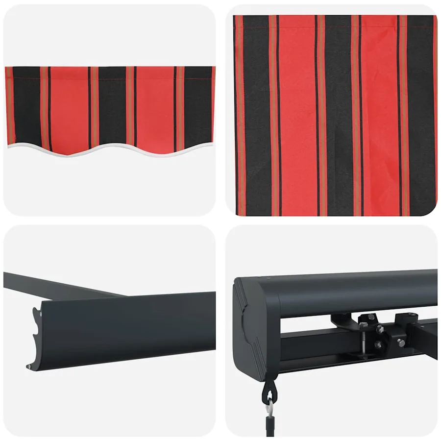 Auvent rétractable orange et marron 4,5x3 m tissu et aluminium - 10