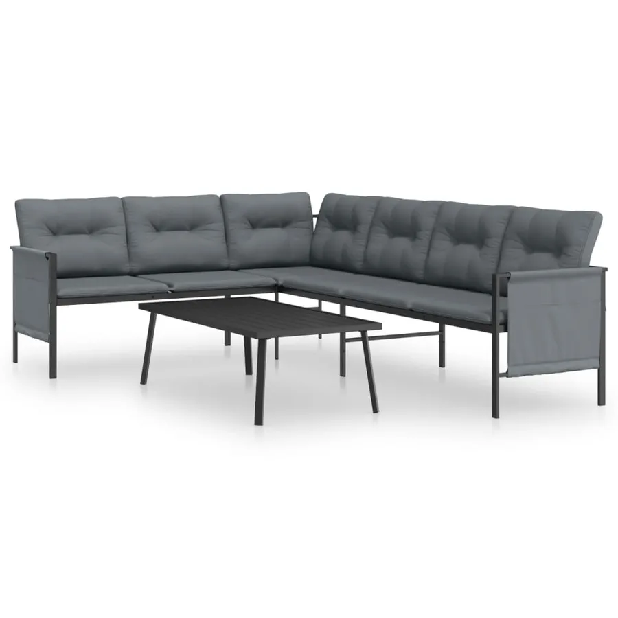 Salon de jardin 2 pcs anthracite acier - 2