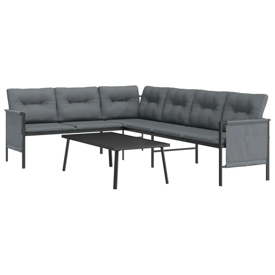 Salon de jardin 2 pcs anthracite acier - 3