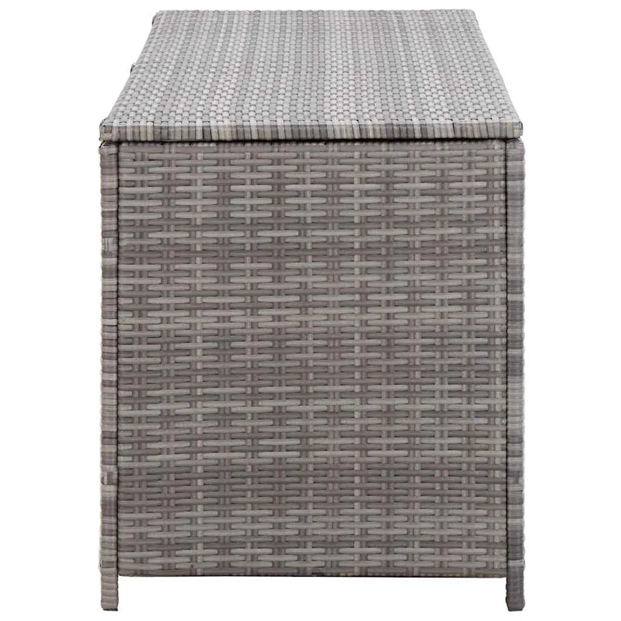 Boîte de rangement de jardin gris 150x50x60 cm résine tressée - 4