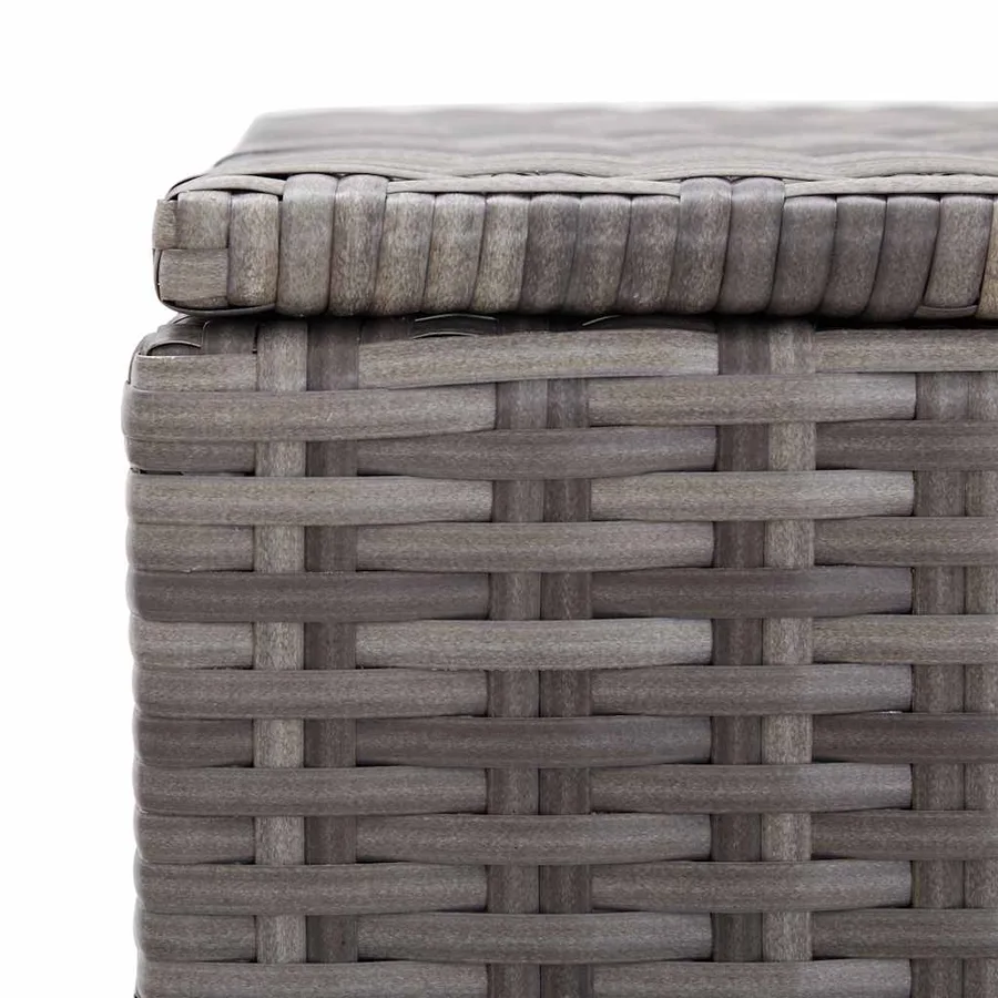 Boîte de rangement de jardin gris 150x50x60 cm résine tressée - 7