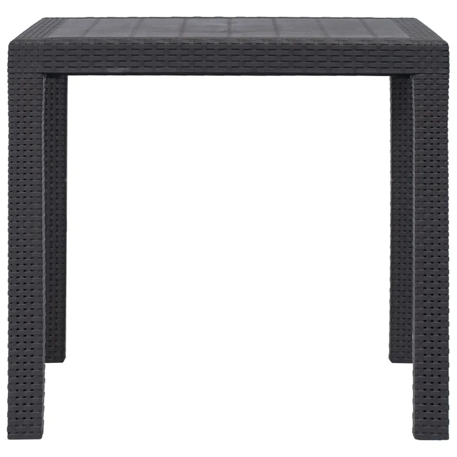 Table de jardin Marron 79x79x72 cm Plastique Aspect de rotin - 2
