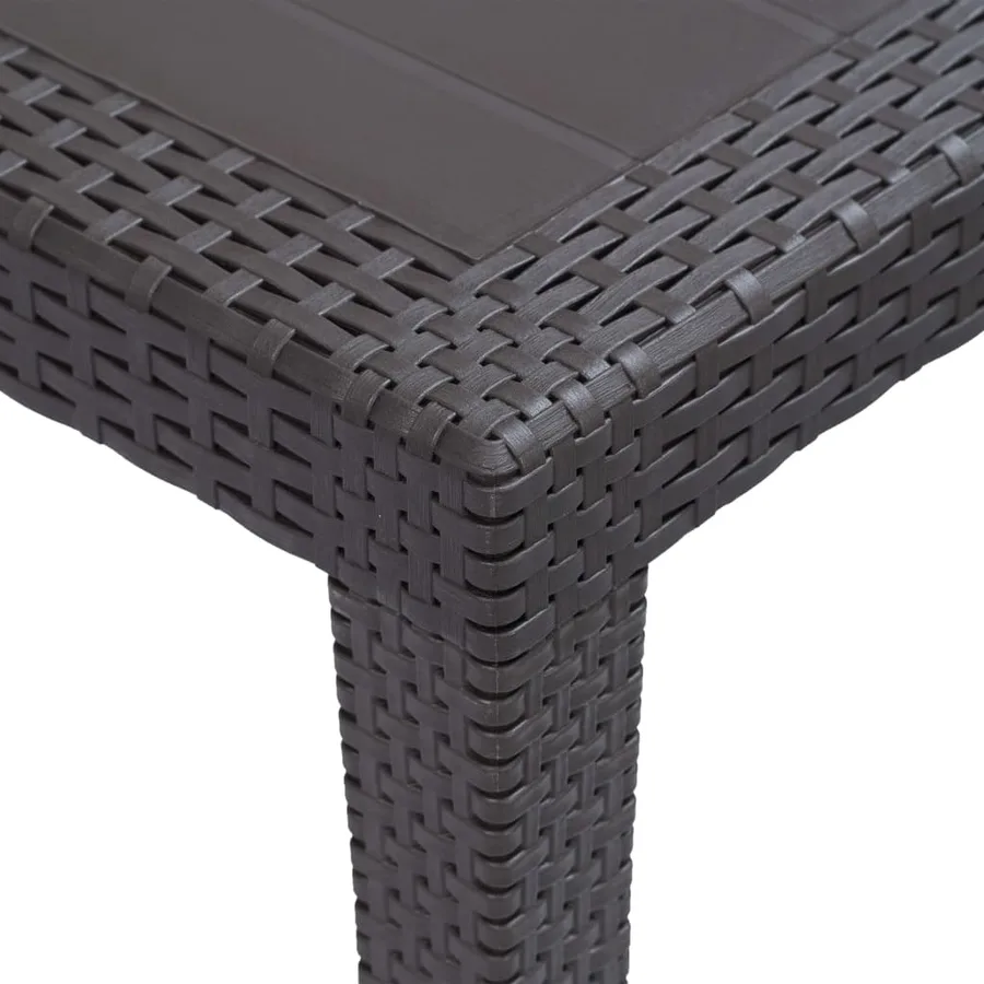 Table de jardin Marron 79x79x72 cm Plastique Aspect de rotin - 3