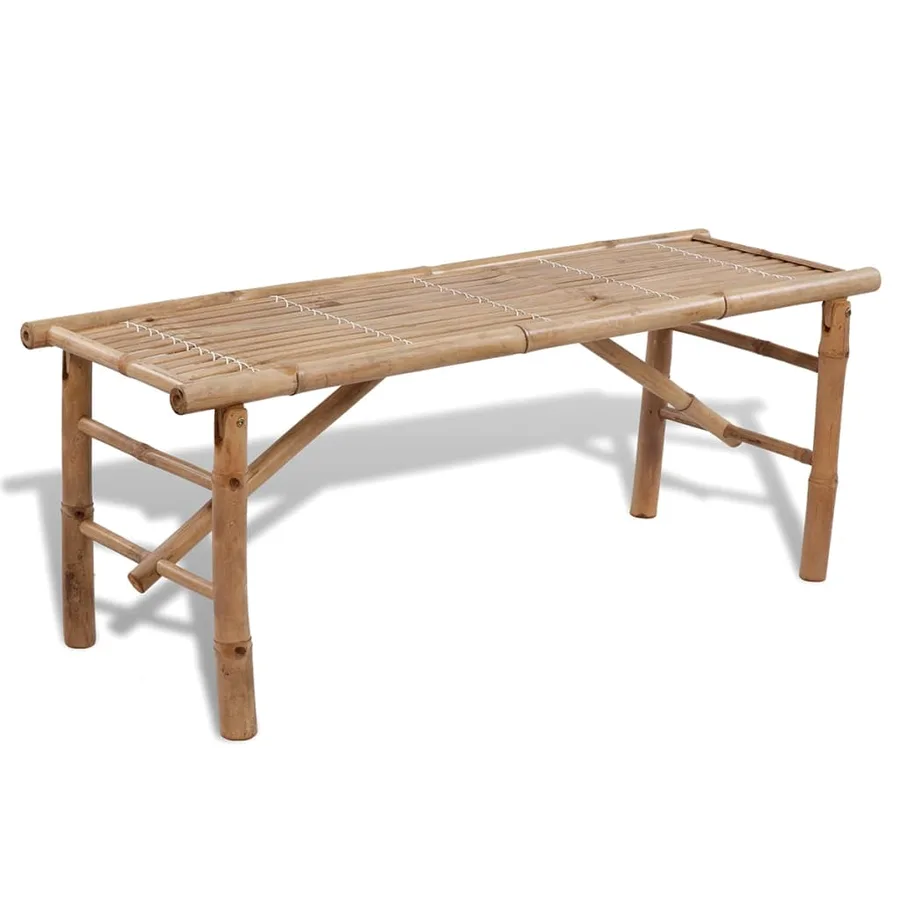 Table de brasserie avec 2 bancs 100 cm Bambou - 3