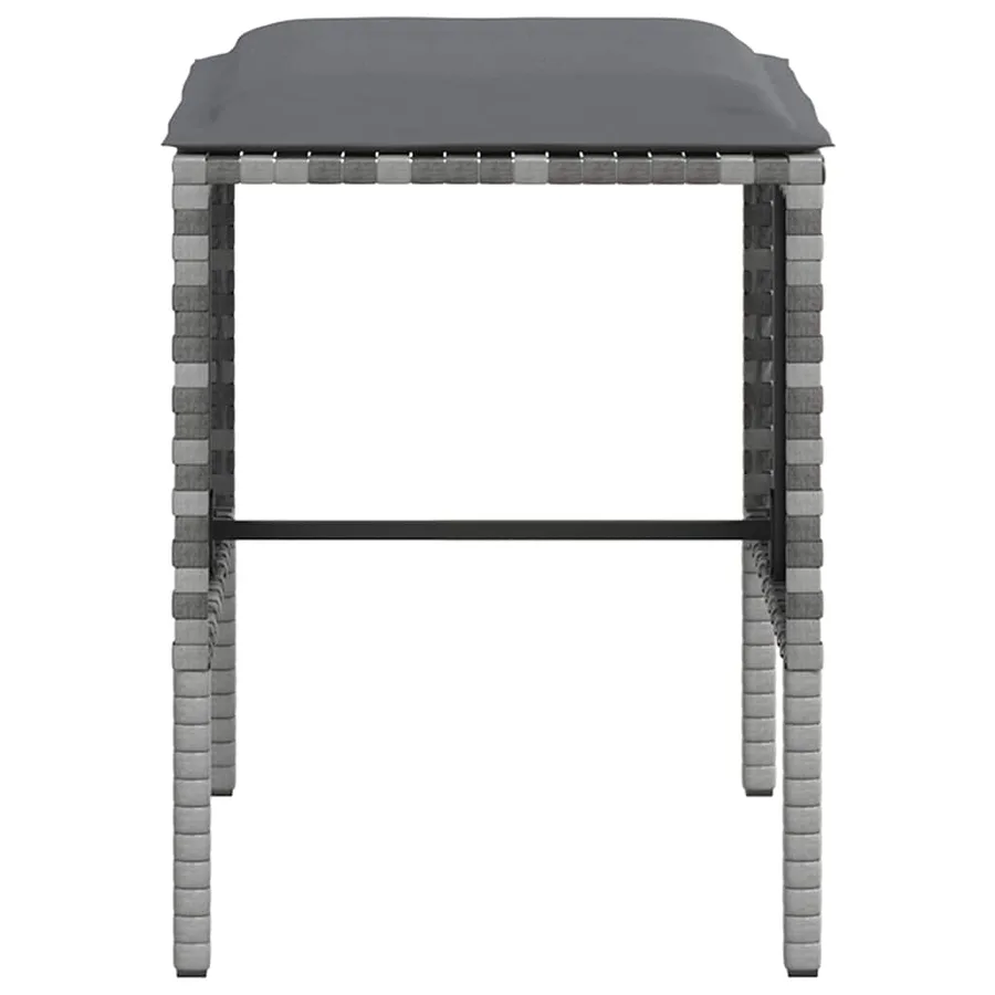 Ensemble de canapés en L 5pcs avec coussins résine tressée gris - 8