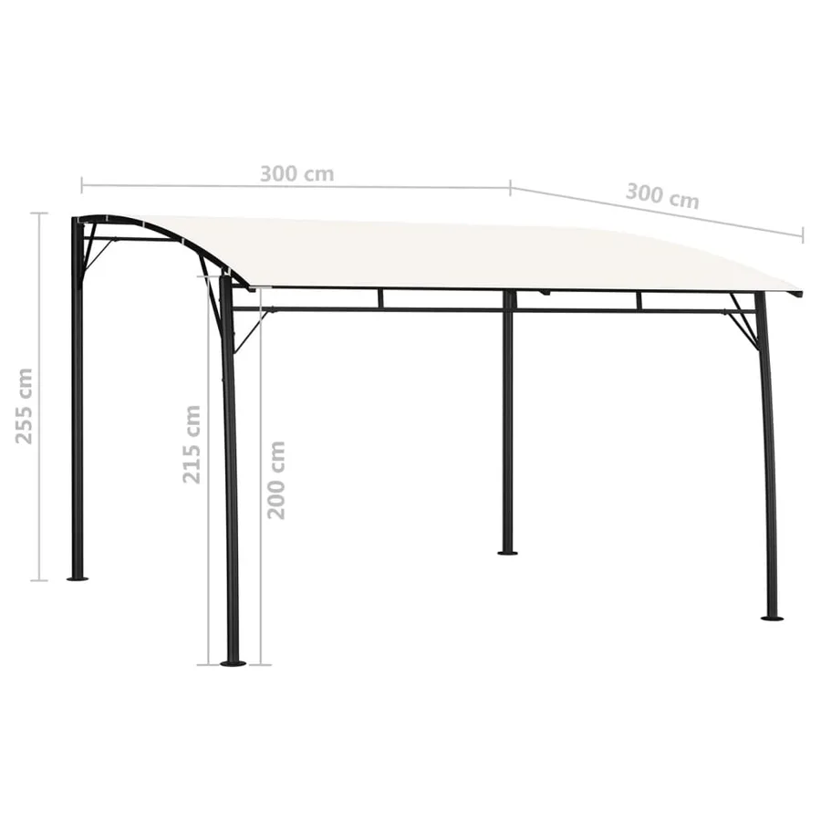 Auvents parasols 3 x 3 x 2,55 m Crème - 6