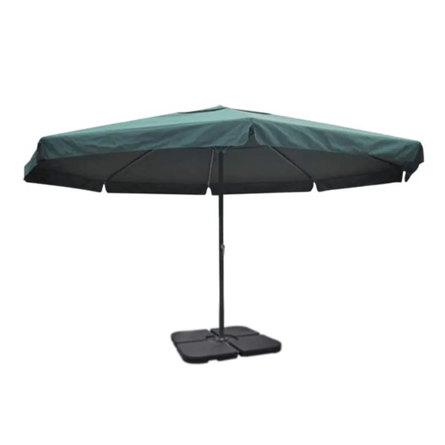 Parasol de jardin avec base portable aluminium vert - 2