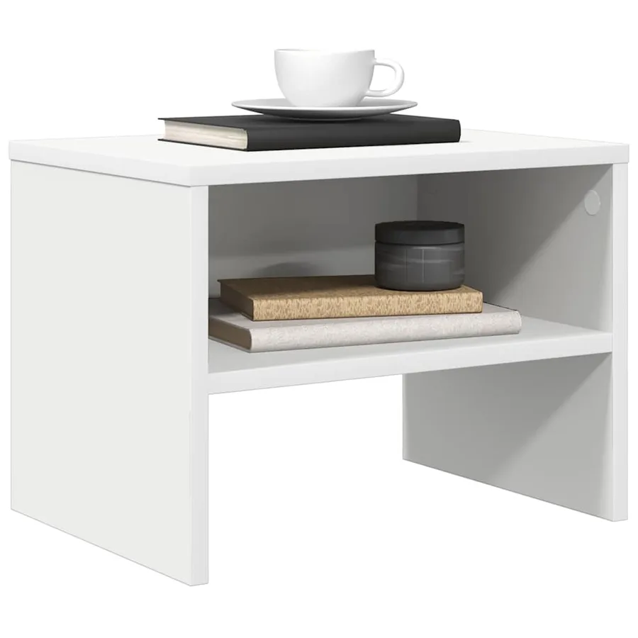 Table de chevet Blanc 40x30x30 cm Bois d'ingénierie - 4