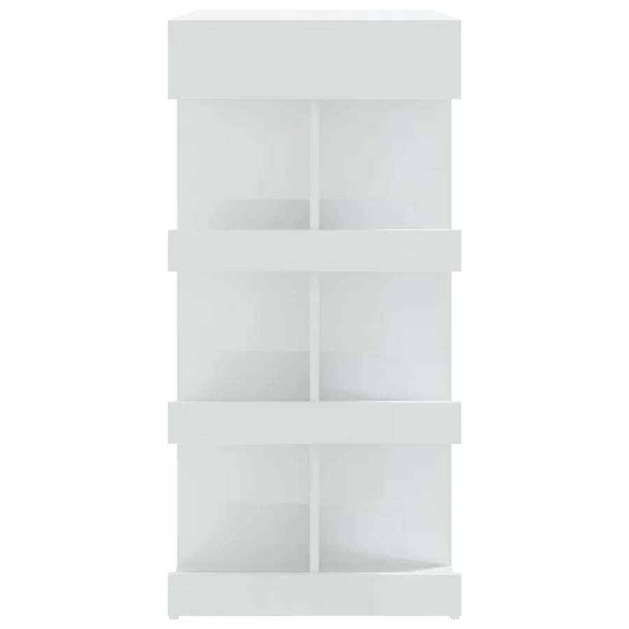 Table de bar étagère de rangement Blanc brillant 100x50x101,5cm - 6