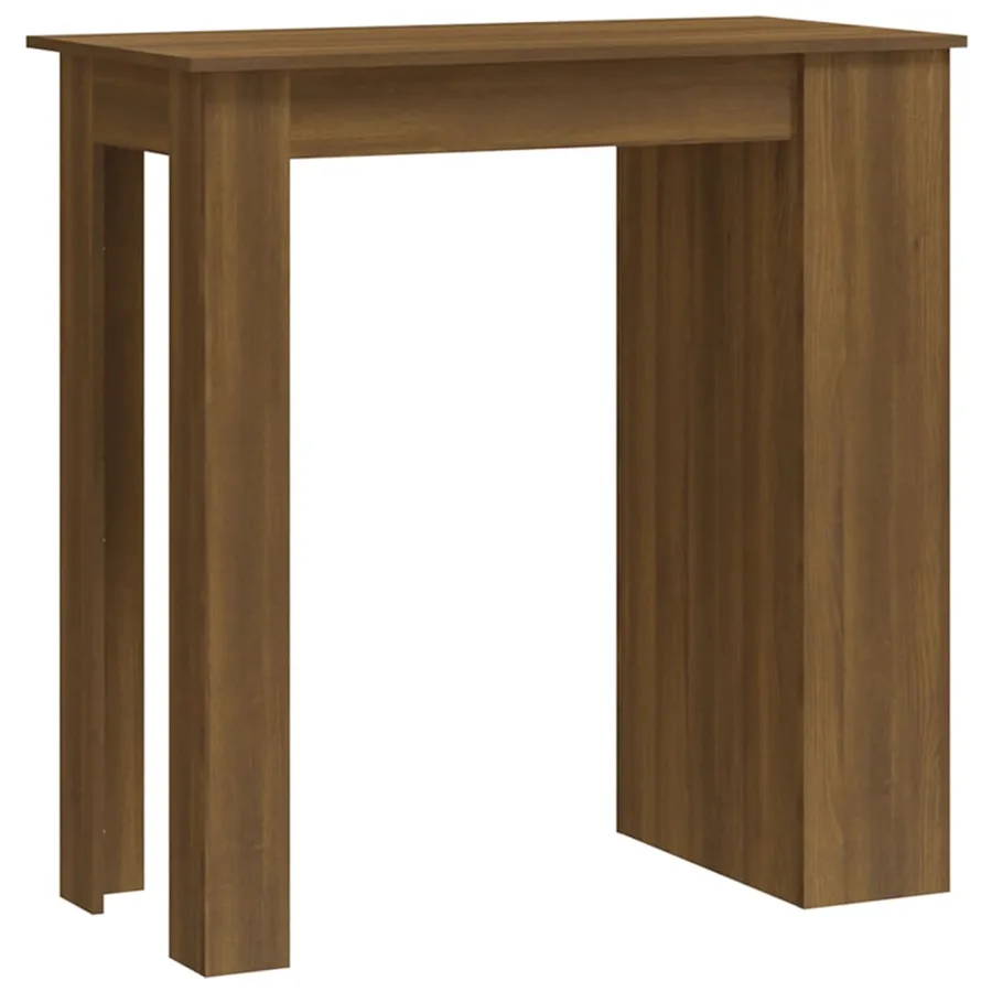 Table de bar et rangement chêne marron bois d'ingénierie - 2