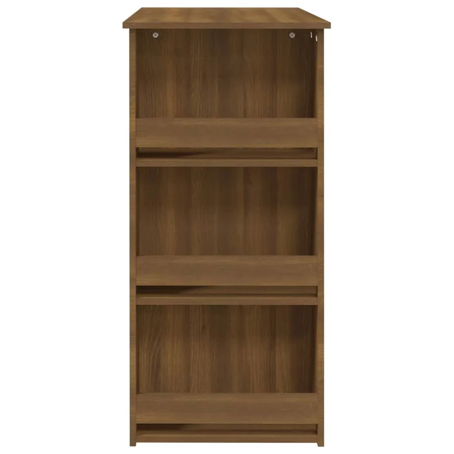 Table de bar et rangement chêne marron bois d'ingénierie - 6