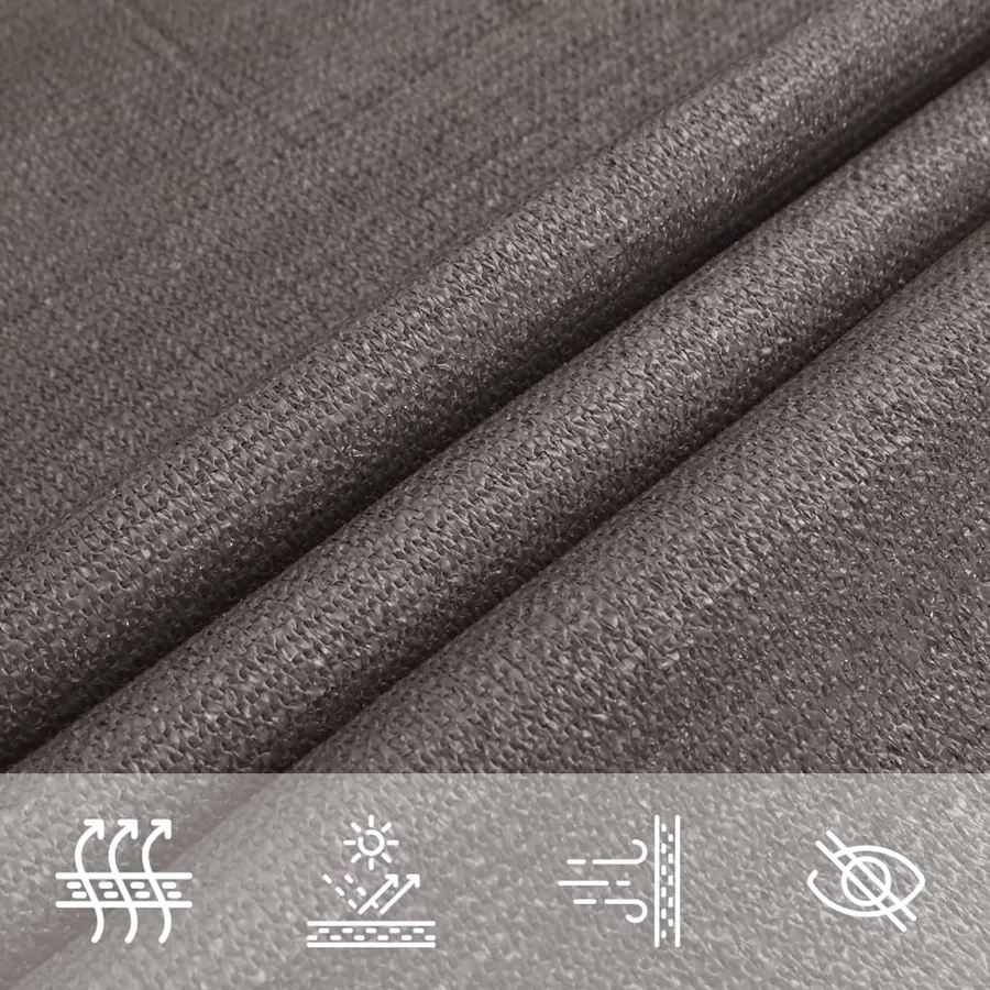 Voile d'ombrage 160 g/m² Anthracite 5x8 m PEHD - 5