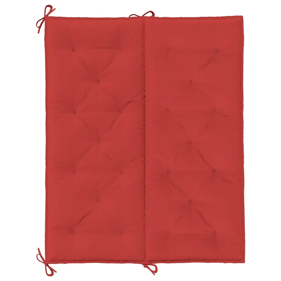 Coussin de banc de jardin rouge 120x(50+50)x7 cm tissu oxford - 6