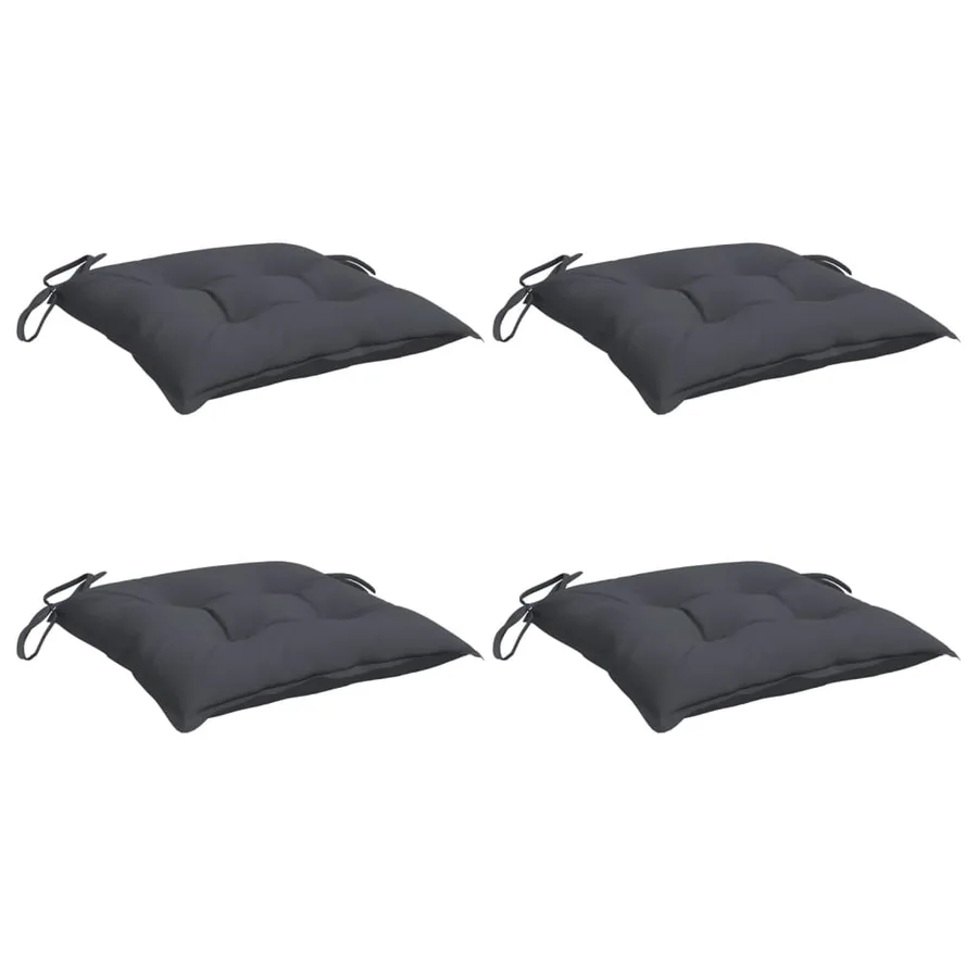 Coussins de chaise lot de 4 anthracite 40x40x7 cm tissu oxford - 3
