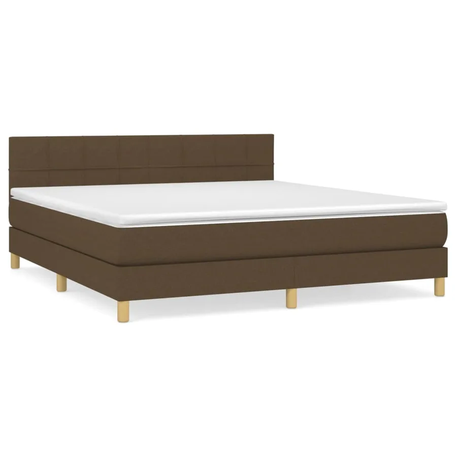 Sommier à lattes de lit avec matelas Marron foncé 180x200 cm - 2