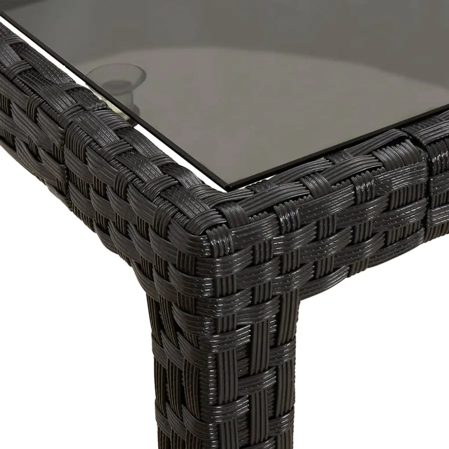Ensemble à manger de jardin coussins 5pcs Noir Résine tressée - 8