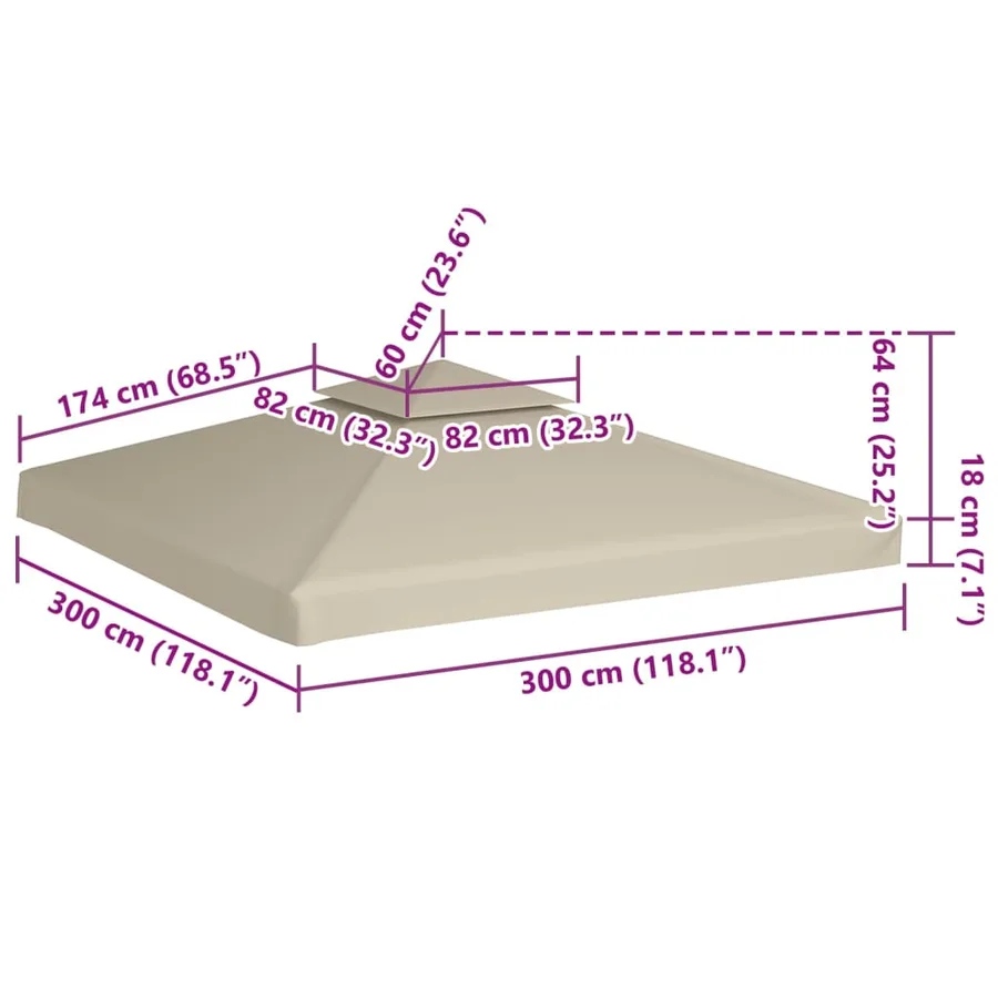 Recouvrement de remplacement d'auvent 310 g/m² 3 x 3 m Vert - 6