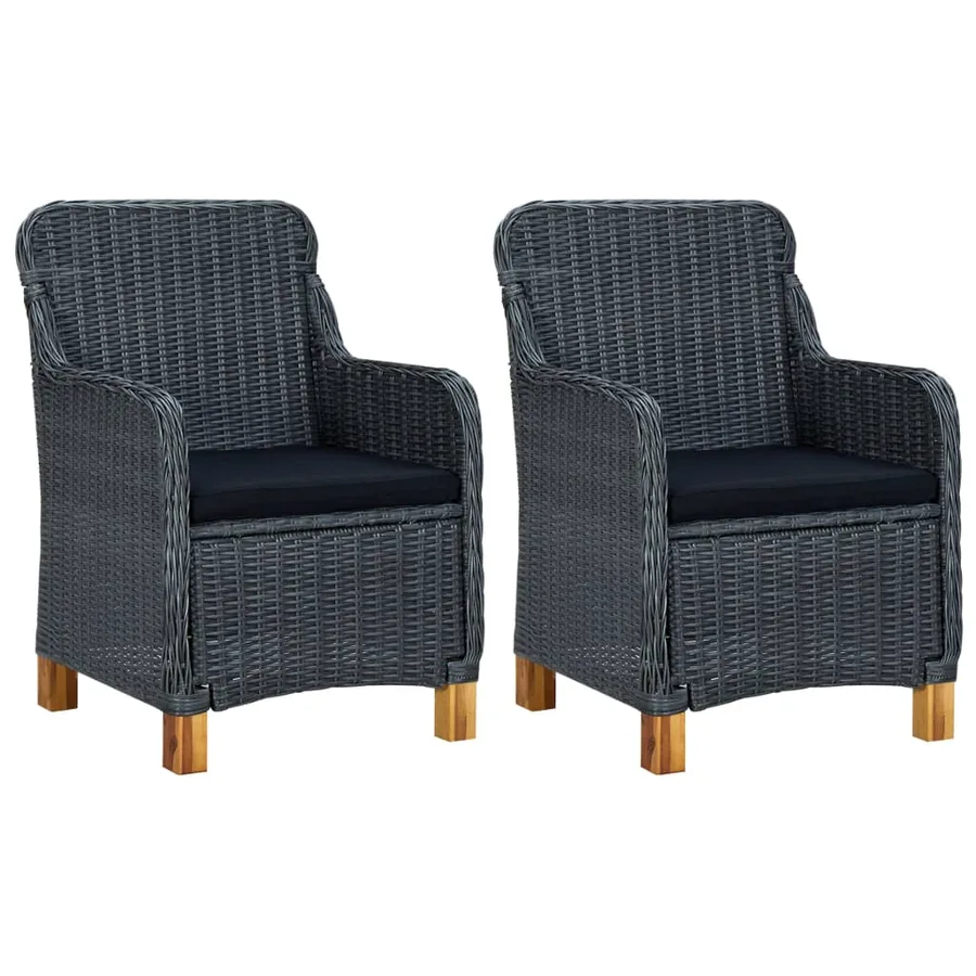 Ensemble à manger de jardin 3 pcs Gris foncé - 5