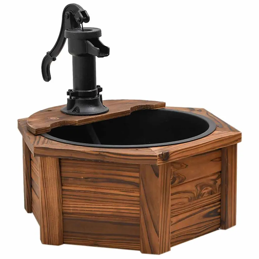 Fontaine à eau avec pompe 57x57x53 cm Bois de sapin massif - 2